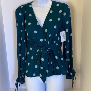 Love & Piece polka dot blouse sz S
